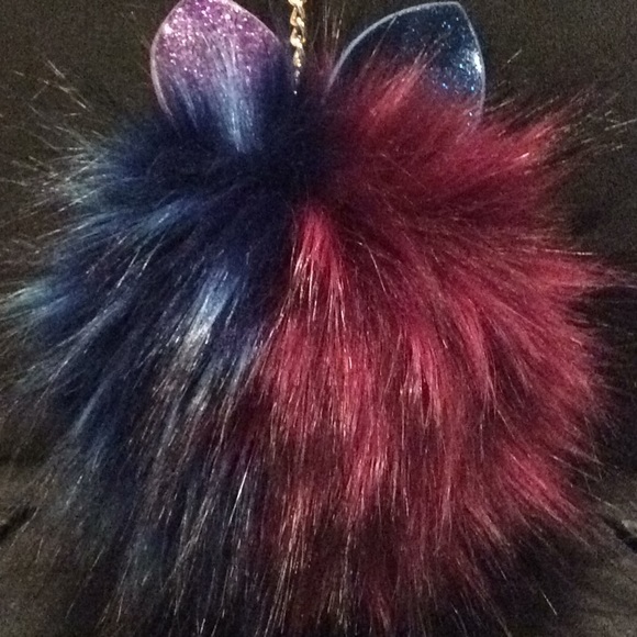 Cutest Furry Key Fob Blue /  Burgundy - Picture 2 of 3